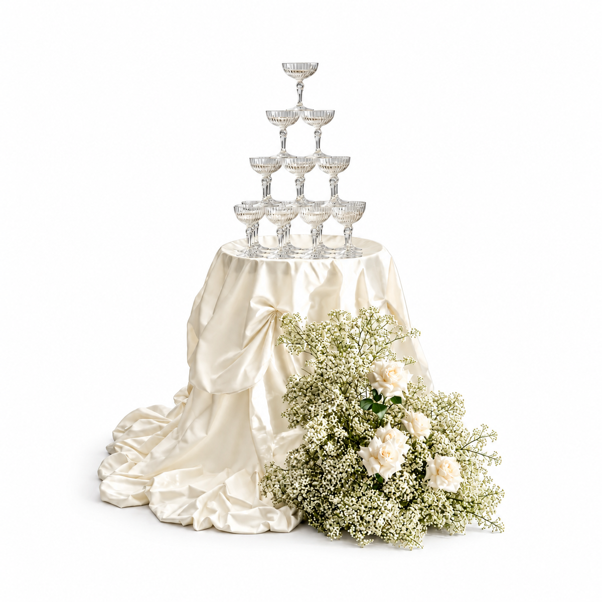 Olouioo Signature Coupe Tower — Off-White tablecloth